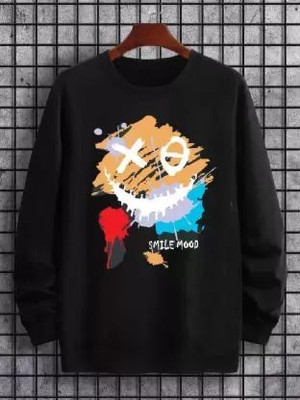 stylesmyth Printed, Typography Men Round Neck Black T-Shirt