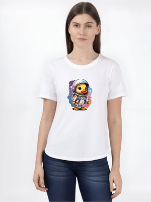 Jack Paris Printed Women Round Neck Light Green T-Shirt