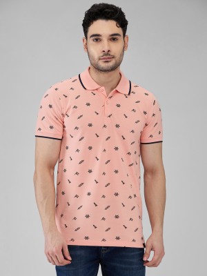 KILLER Printed Men Polo Neck Pink T-Shirt