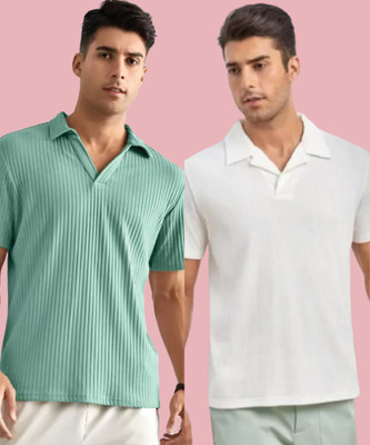 METRONAUT Self Design Men Polo Neck Multicolor T-Shirt