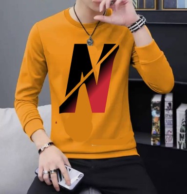 GP GARMENTS Printed Men Round Neck Orange T-Shirt