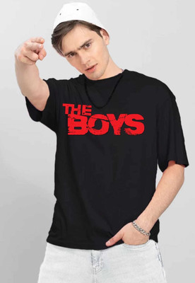 etsun Typography Men Round Neck Black T-Shirt