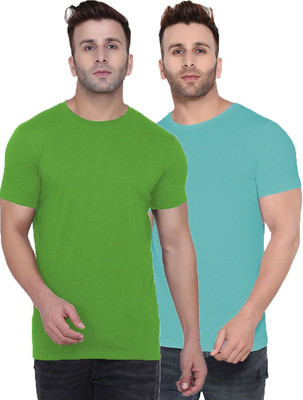 Kroptee Solid Men Round Neck Multicolor T-Shirt