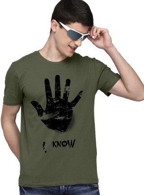 BEINGSNATCHED Printed Men Round Neck Green T-Shirt