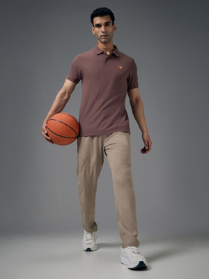 TECHNOSPORT Solid Men Polo Neck Red T-Shirt