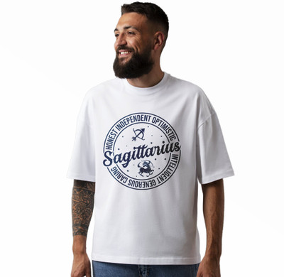 Seek Buy Love Printed Men Round Neck White T-Shirt