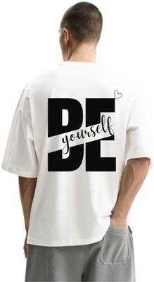 fashnobic Self Design Men Round Neck White T-Shirt