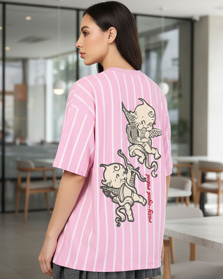 BEWAKOOF Graphic Print Women Round Neck Pink T-Shirt