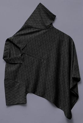 BEELEE TYPS Self Design Men Polo Neck Black T-Shirt