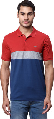 PARX Colorblock Men Polo Neck Red T-Shirt