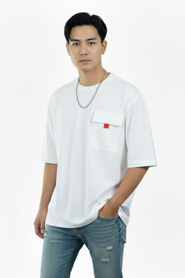 A2R FASHION Solid Men Round Neck White T-Shirt