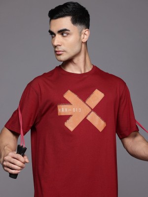 HRX by Hrithik Roshan Printed Men Round Neck Maroon T-Shirt