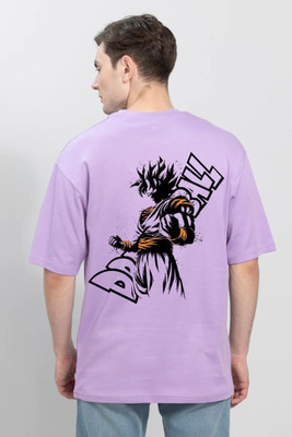 Clickwell Trend Printed, Typography Men Round Neck Purple T-Shirt