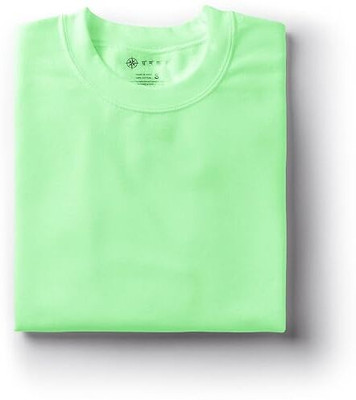 Yashdiv Solid Men Round Neck Green T-Shirt
