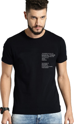 JUGULAR Printed Men Round Neck Black T-Shirt