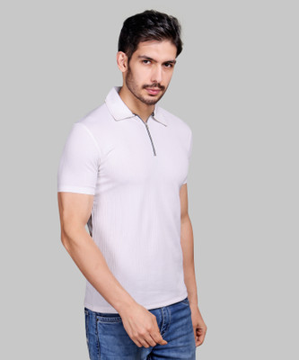 I&D Solid Men Polo Neck Multicolor T-Shirt