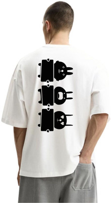 fashnobic Printed Men Round Neck White T-Shirt