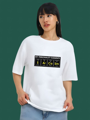 Dressberry Graphic Print Women Round Neck White T-Shirt