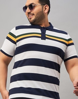 Austivo Striped Men Polo Neck Multicolor T-Shirt