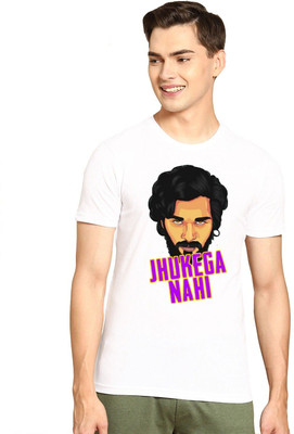 GPGARMNETS Printed Men Round Neck White T-Shirt