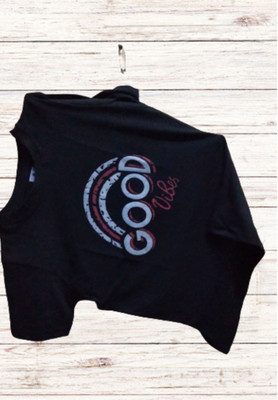 Tiki Tees Printed Women Round Neck Black T-Shirt