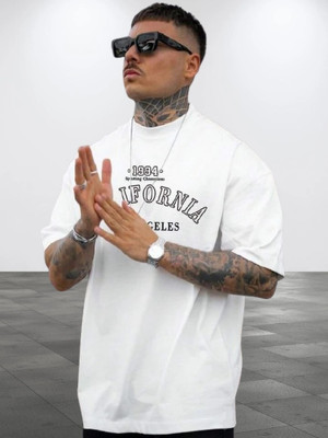FURRR Printed Men Round Neck White T-Shirt
