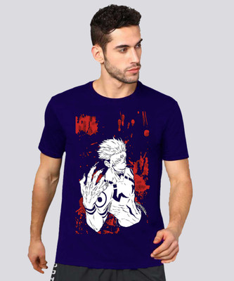 VIKCLIQUE Printed Men Round Neck Blue T-Shirt