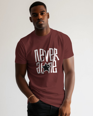 Vogue Alien Graphic Print Men Round Neck Maroon T-Shirt