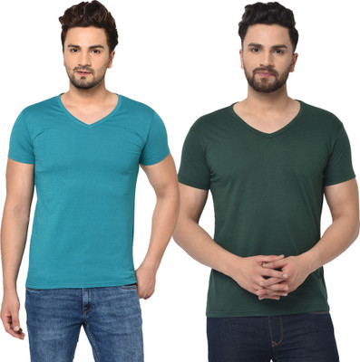 Adorbs Trend Solid Men V Neck Multicolor T-Shirt