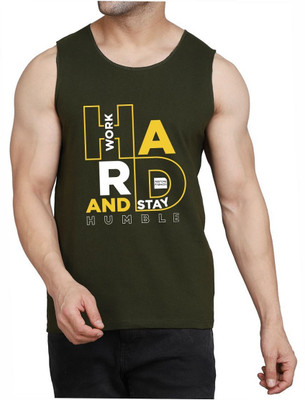 Restore Typography Men Round Neck Green T-Shirt