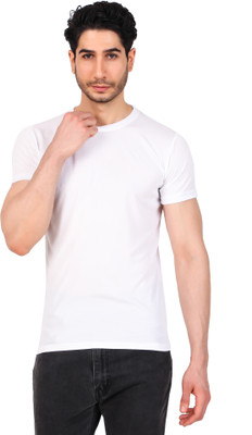 riddhi siddhi enterperises Solid Men Round Neck White T-Shirt