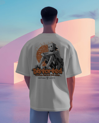 Mono Urban Graphic Print Men Round Neck White T-Shirt