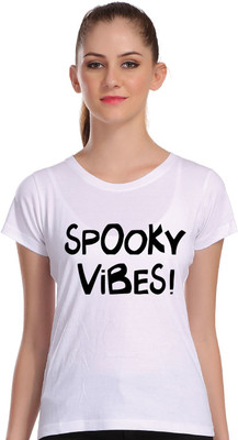 APE Graphic Print Women Round Neck White T-Shirt