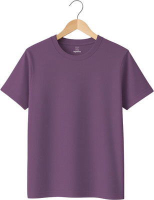 HypeDrip Solid Men Round Neck Pink T-Shirt