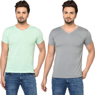 Tresna Fab Solid Men V Neck Multicolor T-Shirt