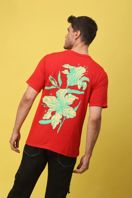 Flirty Printed Men Round Neck Red T-Shirt