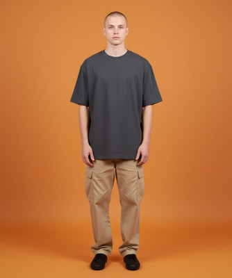 Locastitch Graphic Print Men Crew Neck Grey T-Shirt