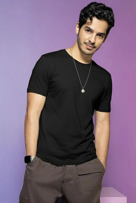 Jangoboy Solid Men Round Neck Black T-Shirt