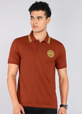 United Colors of Benetton Solid Men Polo Neck Red T-Shirt