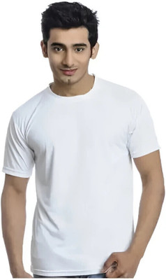 Quality Hub Akash Solid Men Round Neck White T-Shirt
