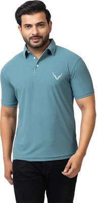BUFFARO Printed Men Polo Neck Blue T-Shirt