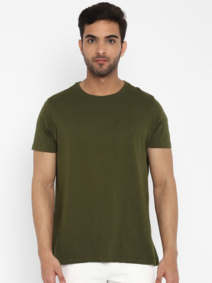 RULEDBYSUN Solid Men Round Neck Green T-Shirt