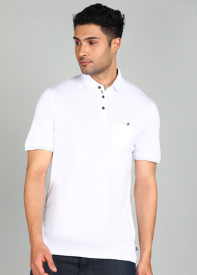 Ted Baker Solid Men Polo Neck White T-Shirt