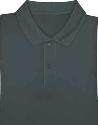 Keshar Solid Men Polo Neck Black T-Shirt