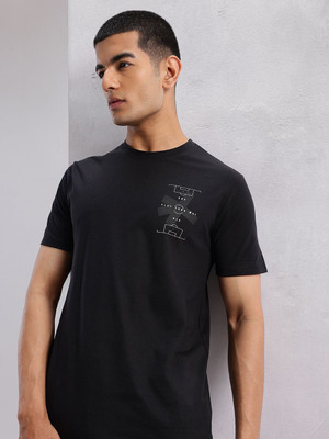 HRX by Hrithik Roshan Printed Men Round Neck Black T-Shirt