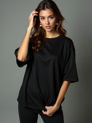 Dagcros Solid Women Round Neck Black T-Shirt