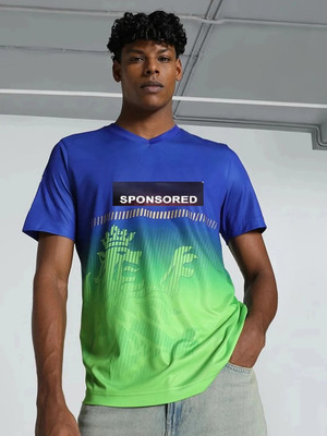 SLICS Printed Men Round Neck Multicolor T-Shirt