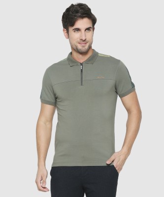 BEING HUMAN Solid Men Polo Neck Green T-Shirt