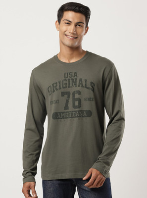 JOCKEY Printed, Typography Men Round Neck Green T-Shirt