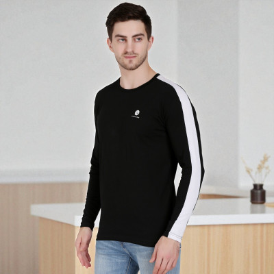 FARICON Solid Men Round Neck Black T-Shirt